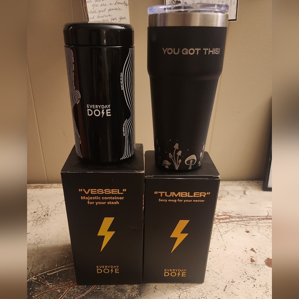 Everyday Dose Black Tumbler and Vessel Set